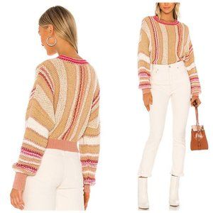Free People Show Me Love Cropped Striped Sweater